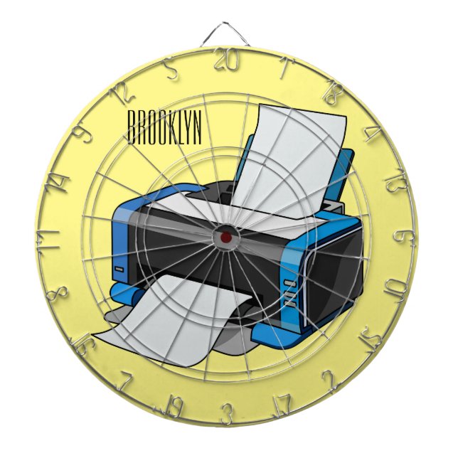 Printer cartoon illustration dartboard (Front)