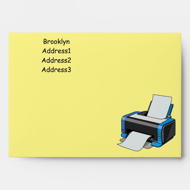 Printer cartoon illustration envelope (Front)
