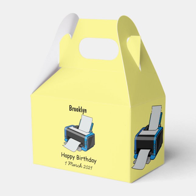 Printer cartoon illustration favour box (Front Side)