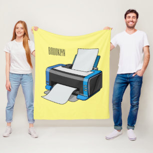 Printer cartoon illustration fleece blanket