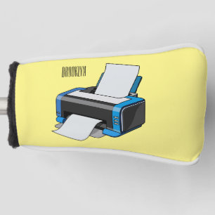 Printer cartoon illustration golf head cover