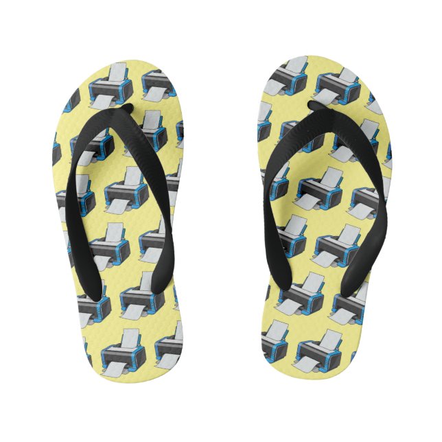Printer cartoon illustration kid's flip flops (Footbed)