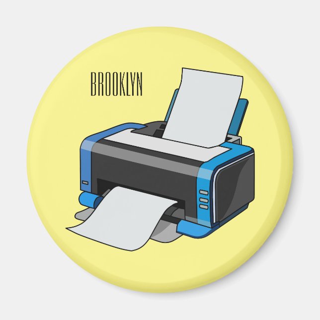 Printer cartoon illustration magnet (Front)