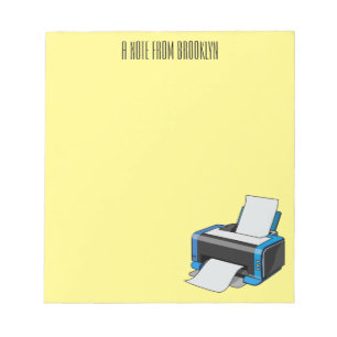 Printer cartoon illustration notepad