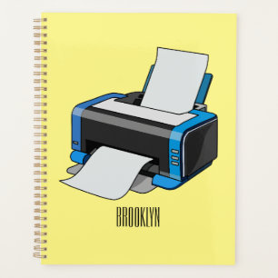 Printer cartoon illustration planner