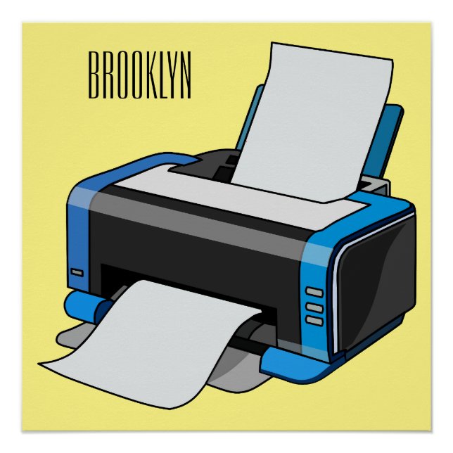 Printer cartoon illustration poster (Front)