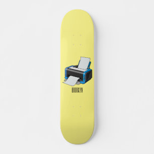 Printer cartoon illustration skateboard