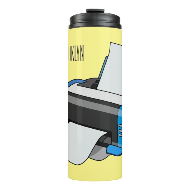Printer cartoon illustration thermal tumbler (Front)