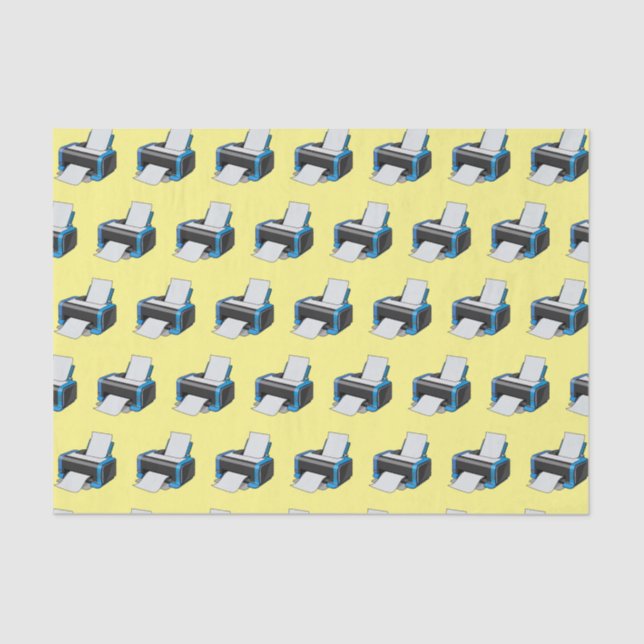 Printer cartoon illustration tissue paper (Front)