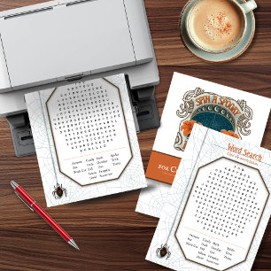 Printer-Friendly Halloween Easy Word Search Party Holiday Card
