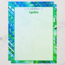 Printer-Sized Blue & Green Abstract Watercolor