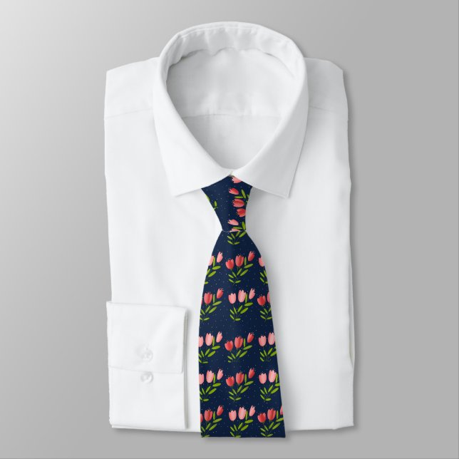 printing of tulips tie (Tied)
