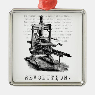 Printing Press = REVOLUTION! Metal Tree Decoration