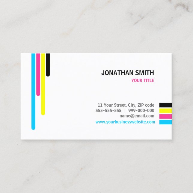 Printing Services CMYK Offset Colours business Card (Front)