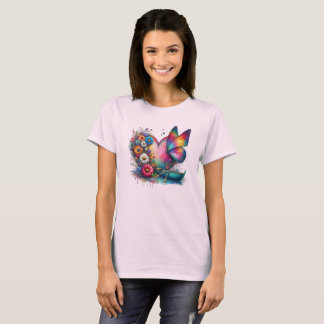 prints flowers nature butterfly heart effects T-Shirt