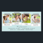 Prints Save The Date Photo Cards - Blue<br><div class="desc">These chic and modern photo cards stylishly request your guests to save the date for your big day. Available in other colours (custom colour requests are welcome!).</div>