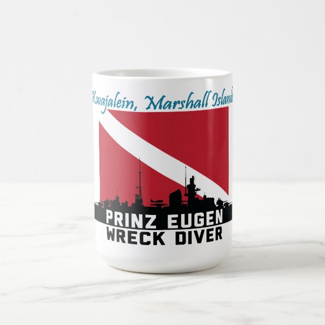 Prinz Eugen Wreck Diver Kwajalein Marshall Islands Coffee Mug (Center)