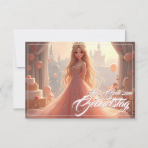 Prinzessin Geburtstagskarte in Rosa