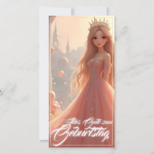 Prinzessin Geburtstagskarte in Rosa