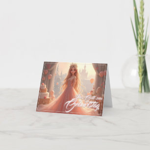 Prinzessin Geburtstagskarte in Rosa Card