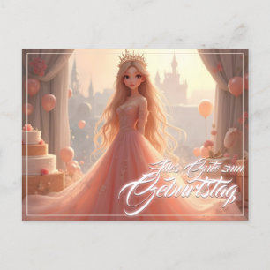 Prinzessin Geburtstagskarte in Rosa Holiday Postcard
