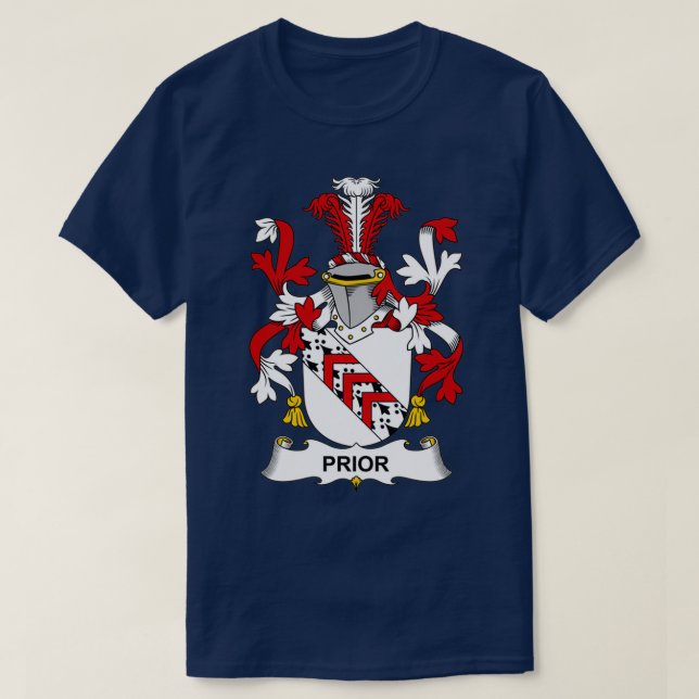 Prior Coat of Arms Family Crest 1  T-Shirt (Design Front)