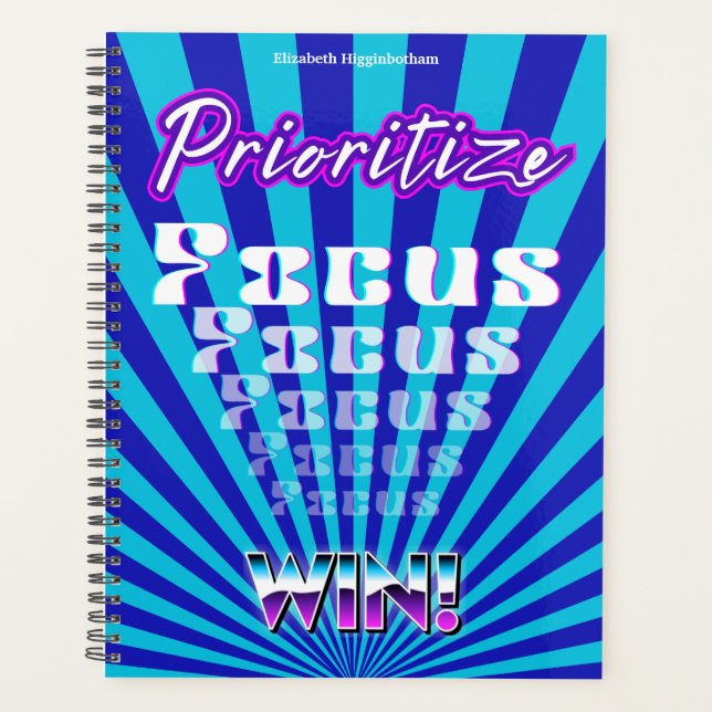 Prioritise Focus Win Concentration Motivational Planner (Front)