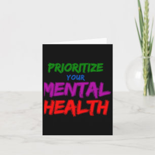 Prioritise Your Mental Health Sticker Card