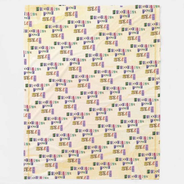 Prioritise Yourself Fleece Blanket (Front)