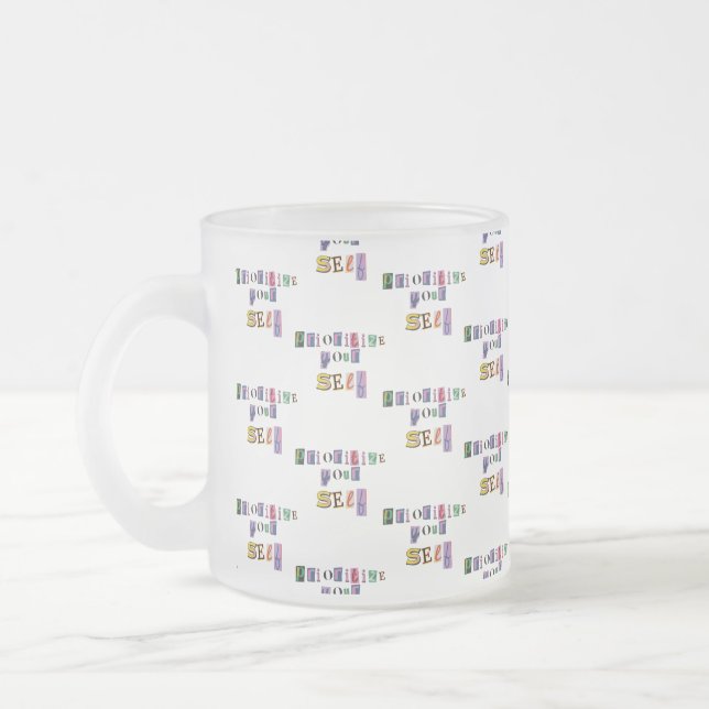 Prioritise Yourself Frosted Glass Coffee Mug (Left)