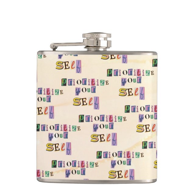 Prioritise Yourself Hip Flask (Front)