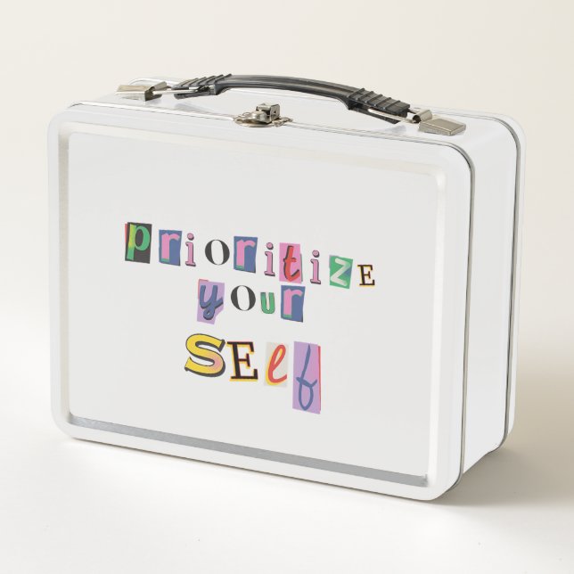 Prioritise Yourself Metal Lunch Box (Front)