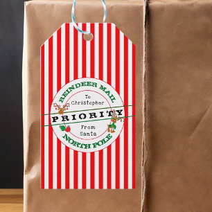 Priority Reindeer Mail From Santa Christmas Gift Tags