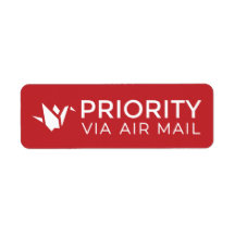 PRIORITY VIA AIR MAIL 折り鶴 origami bird birds ラベル
