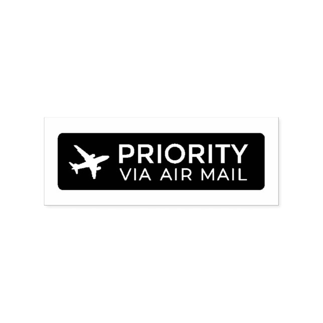 PRIORITY VIA AIR MAIL Airplane airplane Rubber Sta Rubber Stamp (Imprint)