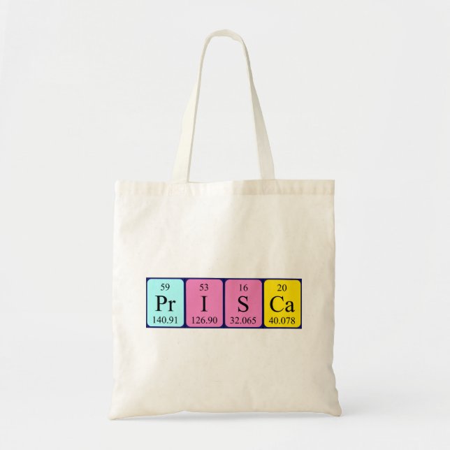 Prisca periodic table name tote bag (Front)
