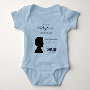 Priscilla Alden Mayflower Descendant Baby Bodysuit