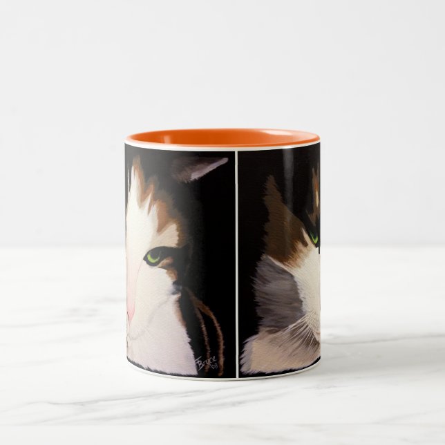 "Priscilla" The Calico Cat Mug (Center)