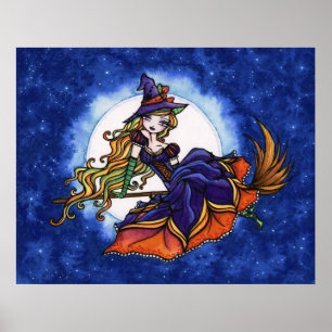 Priscilla Witch Halloween Fantasy Art Poster
