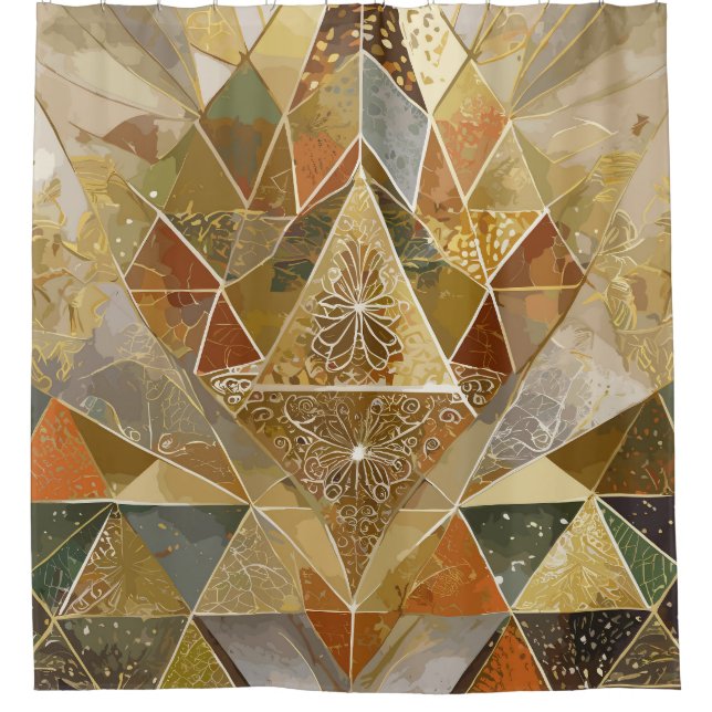Prism Elegance: Transform Your Space with Artful Shower Curtain (Front)