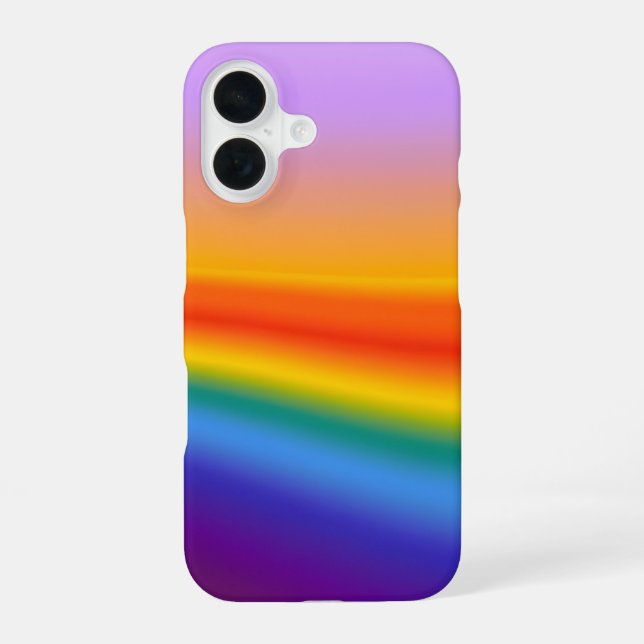 Prism Flow - Wavy Pastel Rainbow Gradient iPhone 16 Case (Back)