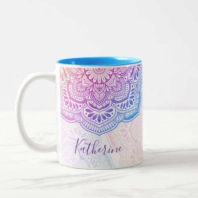 Prism Flower Mandala Personalized Mug (Left)