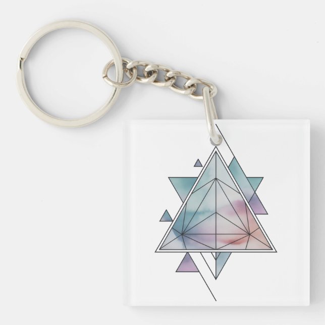 Prism Geometry Charm Key Ring (Front)