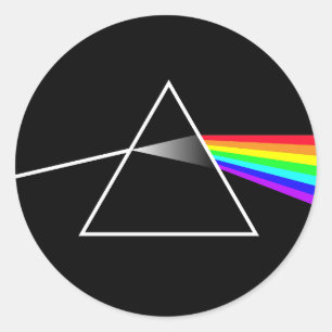 prism light refraction colour spectrum rainbow phi classic round sticker