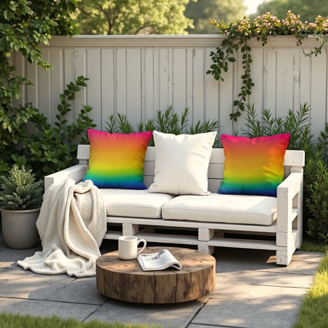 Prism Light - Vibrant Rainbow Spectrum Art Cushion (Radiant rainbow comfort! Modern casual style for your sofa.)