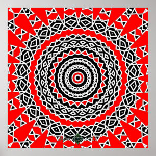 Prism Mandala ( Red ) Poster