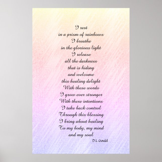 'Prism of rainbows' poem art poster (Front)