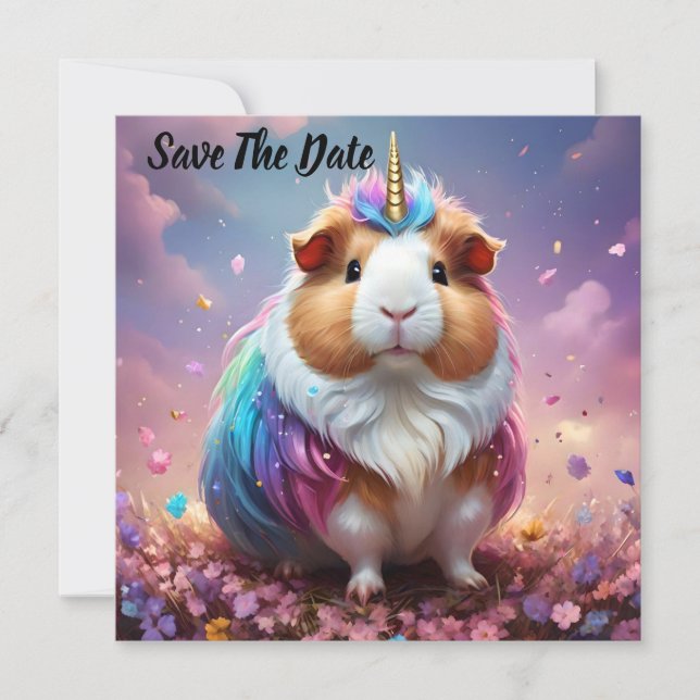 Prism Pigtail: The Radiant Unicorn Guinea Pig, Save The Date (Front)