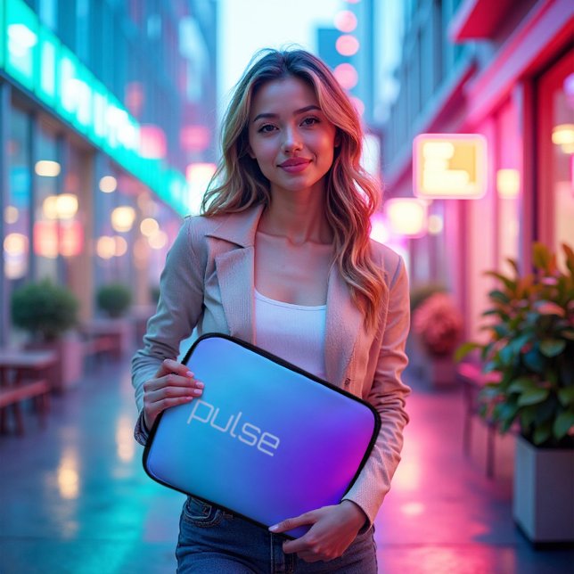 Prism Pulse - Vaporwave Gradient Vibe Laptop Sleeve (Prism Pulse Sleeve. Protect your tech with a striking vaporwave gradient & style.)
