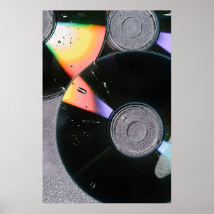 Prism Rhythm: Y2K Retro CD & Iridescent Light Art Poster